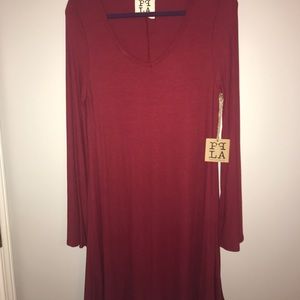 Midi Burgundy Dress from PPLA Clothing